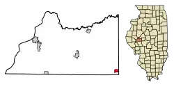 Location of Ashland in Cass County, Illinois.