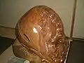 Intricate carvings on this huge mokugyo, over 3-foot (0.91&nbsp;m) wide.