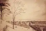 Charles Andrew Dyce, The Town and the Roadstead from Government Hill, 1842-47, Watercolour & ink on paper, 353 x 514 mm, NUS Museum