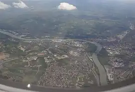 An aerial view of Chasse-sur-Rhône