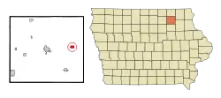 Location of Lawler, Iowa
