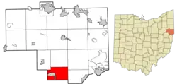 Location of Washington Township in Columbiana County