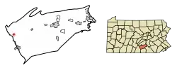 Location of Newburg in Cumberland County, Pennsylvania