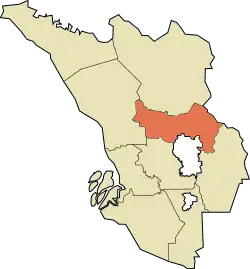 Location of Gombak District in Selangor Darul Ehsan