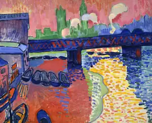 Charing Cross Bridge, London; by André Derain; 1906; oil on canvas, 80.3 × 100.3&nbsp;cm.; National Gallery of Art (Washington, D.C., US)