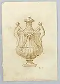 Design for a vase with a bucranium, 19th century, in the Cooper Hewitt, Smithsonian Design Museum