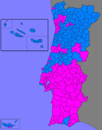 Strongest candidate by municipality - 2nd Round.