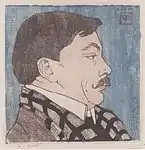 Gravure sur bois de fil en couleur, 18,2 x 18,5 cm, 1903