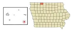 Location of Ringsted, Iowa