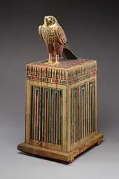 Falcon box with wrapped contents; 332–30&nbsp;BC