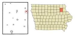 Location of Elgin, Iowa