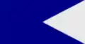 Commodore second class all squadrons a plain blue command flag 1826 to 1864 for use in the Kingdom of Great Britain and the United Kingdom.