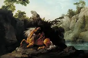 Horse Devoured by a Lion (1763), oil on canvas,  69.2 x 103.5&nbsp;cm., Tate Britain