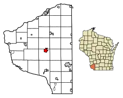 Location of Lancaster in Grant County, Wisconsin.