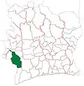 Guiglo Department from 2005 to 2008. (Other subdivision boundaries began to change in 2008.)