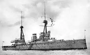HMS&nbsp;Invincible with tripod masts