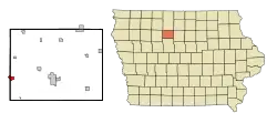 Location of Gilmore City, Iowa