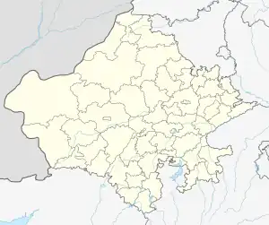 Map showing the location of Tal Chhapar Sanctuary
