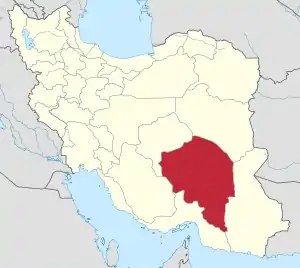Location of Kerman province in Iran