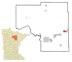 Location of the town of Nashwaukwithin Itasca County, Minnesota
