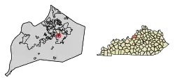 Location of Forest Hills in Jefferson County, Kentucky