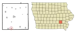 Location of Martinsburg, Iowa