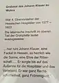 Information panel at Gravestone (in German)
