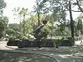 A dolphin sculpture