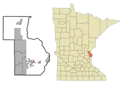 Location of Center Citywithin Chisago County, Minnesota