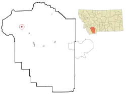 Location of Twin Bridges, Montana