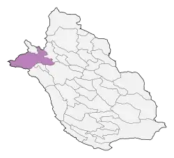 Location of Mamasani County in&nbsp;Fars&nbsp;province