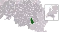 Highlighted position of Someren in a municipal map of North Brabant