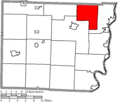 Location of Colerain Township in Belmont County