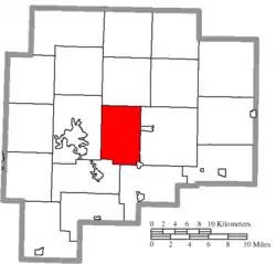 Location of Center Township in Guernsey County