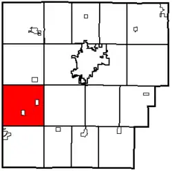 Location of Union Township in Hancock County