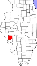 Map of Illinois highlighting Greene County