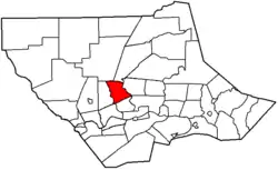 Map of Lycoming County, Pennsylvania highlighting Lycoming Township