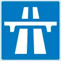 Sign notifying an entry to a motorway