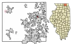 Location of McCullom Lake in McHenry County, Illinois.