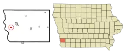 Location of Pacific Junction, Iowa
