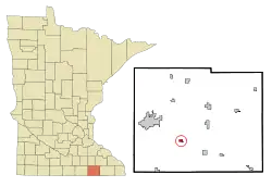 Location of Rose Creek, Minnesota