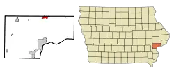 Location of Wilton, Iowa