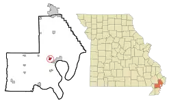 Location of Lilbourn, Missouri