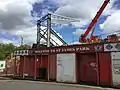 The new "Stagecoach Stand" as it appeared from Well Street as the assembly of the steel structure reached its second day.