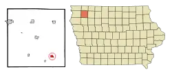 Location of Sutherland, Iowa