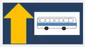 Forward arrow - Athens Urban Transoport Servive (OASA) guidance (without route label).