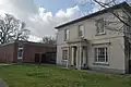 Monmouth Oak, House and the  "dreadful" building that is the Telephone Exchange