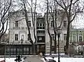 The facades of the old buildings