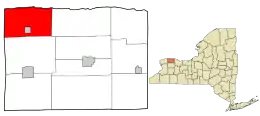 Location in Orleans County and the state of New York.