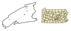 Location of Millerstown in Perry County, Pennsylvania.